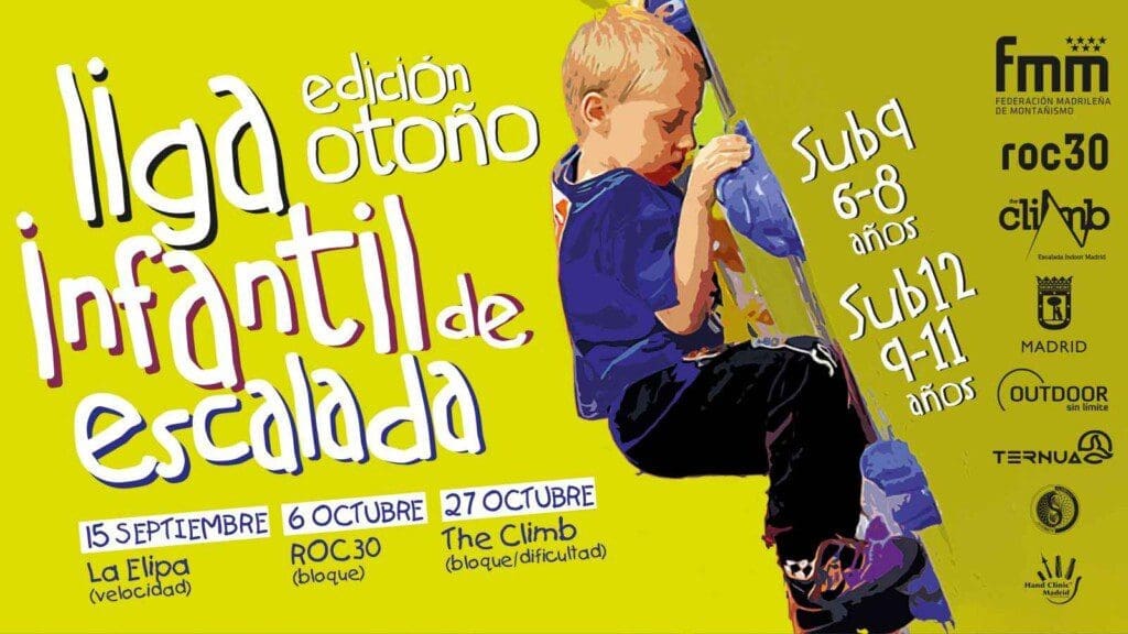 banner liga infantil de escalada edicion otoño