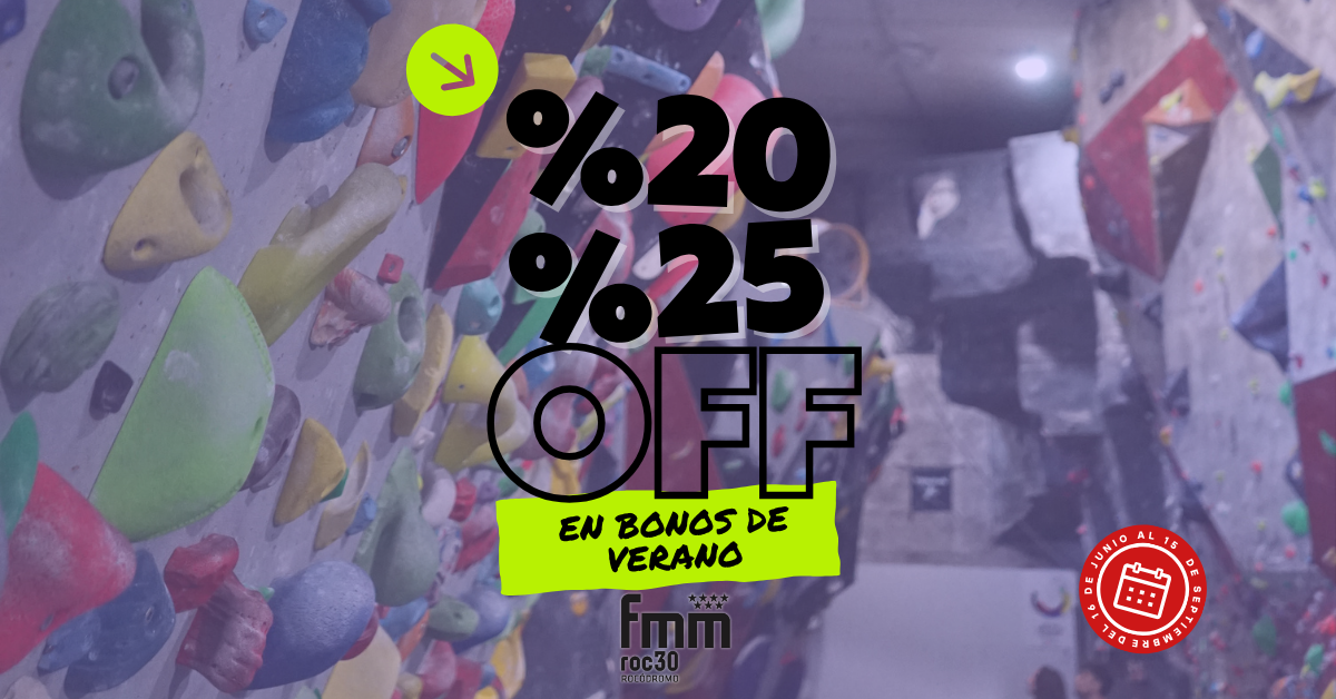 Descuentos de verano en rocódromo roc 30