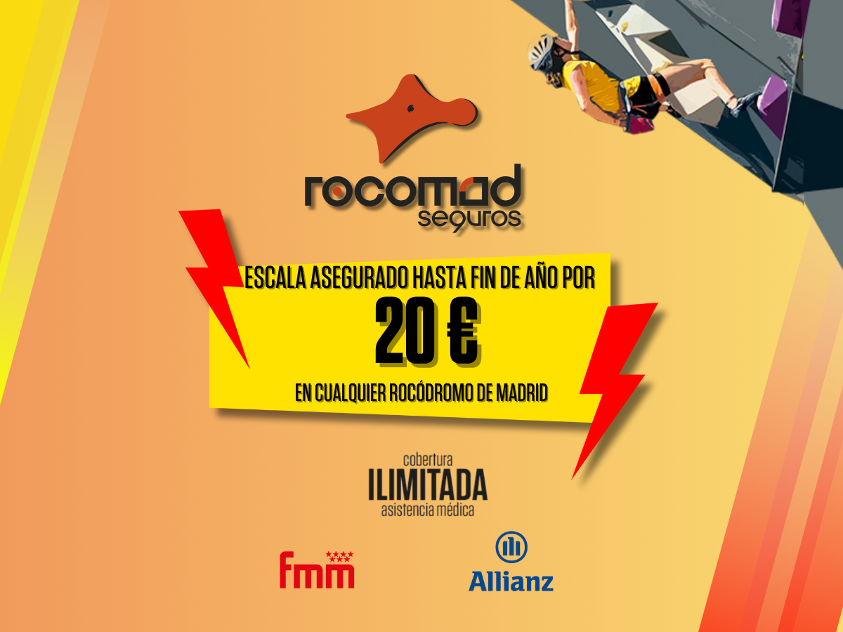 SEGURO DE ESCALADA EN ROCÓDROMO POR 20 €