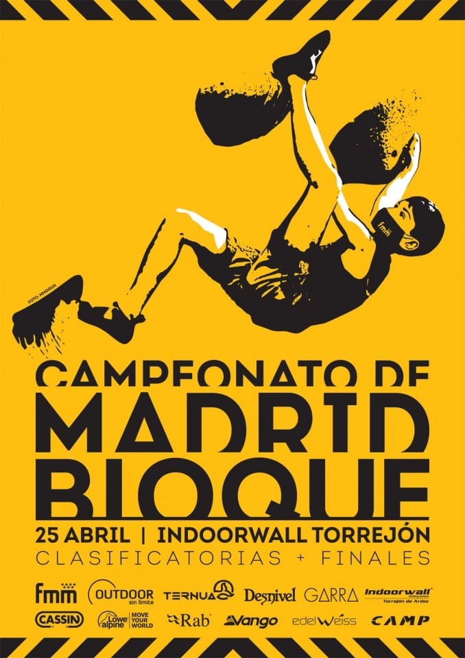 Cartel Campeoanto Madrileño de Escalada en Bloque FMM 2021